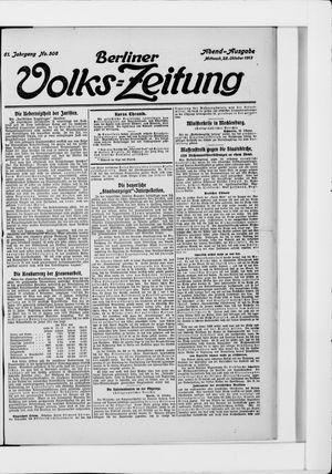 Berliner Volkszeitung vom 29.10.1913