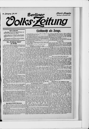 Berliner Volkszeitung vom 03.11.1913