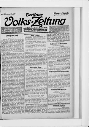 Berliner Volkszeitung vom 05.11.1913