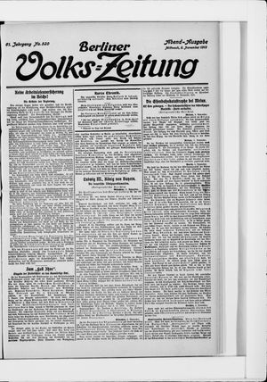 Berliner Volkszeitung vom 05.11.1913