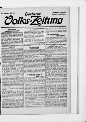 Berliner Volkszeitung on Nov 8, 1913