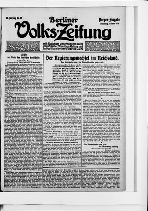 Berliner Volkszeitung on Jan 29, 1914