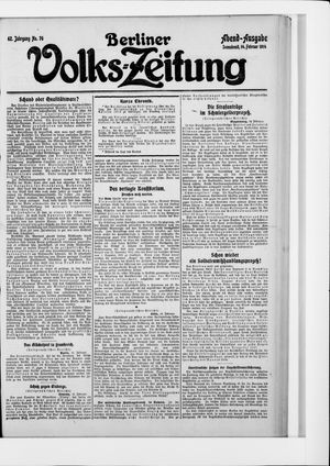 Berliner Volkszeitung on Feb 14, 1914