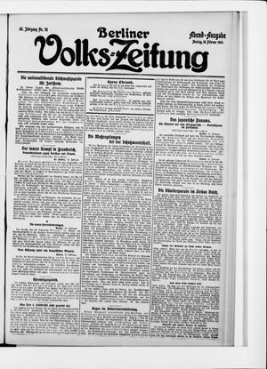 Berliner Volkszeitung on Feb 16, 1914