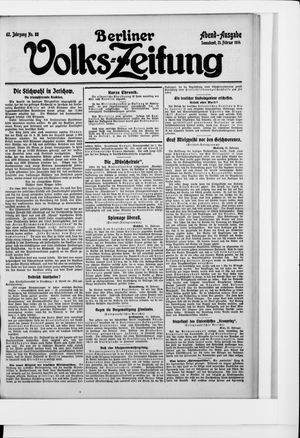 Berliner Volkszeitung on Feb 21, 1914
