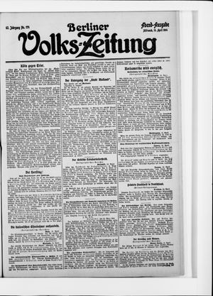 Berliner Volkszeitung on Apr 15, 1914