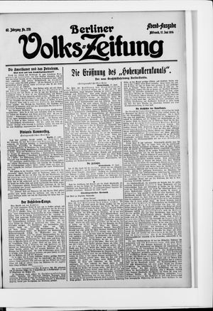 Berliner Volkszeitung vom 17.06.1914