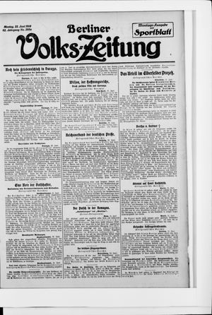 Berliner Volkszeitung on Jun 22, 1914
