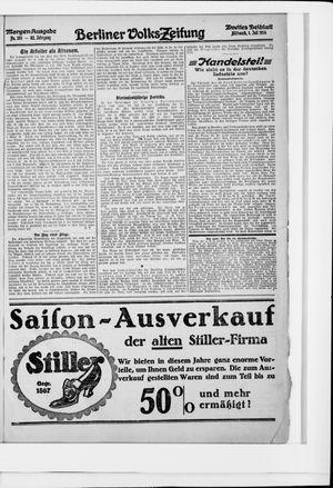 Berliner Volkszeitung vom 01.07.1914