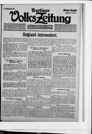 Berliner Volkszeitung vom 25.07.1914