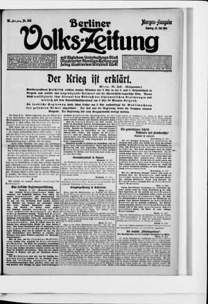Berliner Volkszeitung vom 26.07.1914