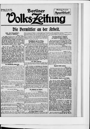 Berliner Volkszeitung vom 27.07.1914