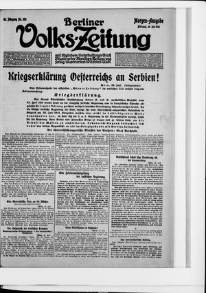 Berliner Volkszeitung vom 29.07.1914