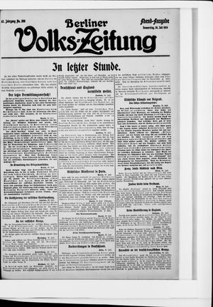 Berliner Volkszeitung vom 30.07.1914