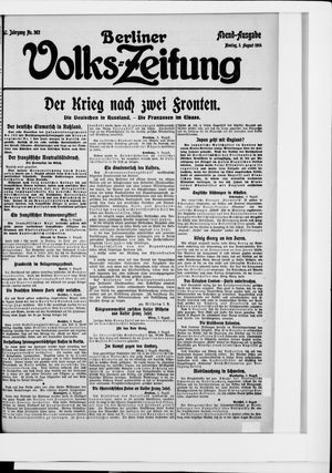 Berliner Volkszeitung vom 03.08.1914