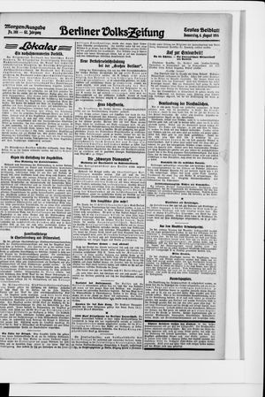 Berliner Volkszeitung vom 06.08.1914