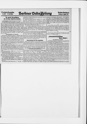 Berliner Volkszeitung vom 14.08.1914