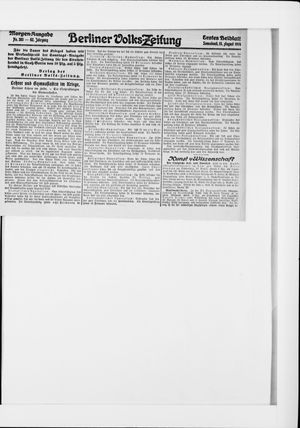 Berliner Volkszeitung vom 15.08.1914