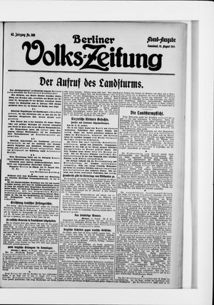 Berliner Volkszeitung vom 15.08.1914