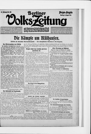 Berliner Volkszeitung vom 18.08.1914