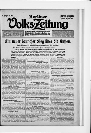 Berliner Volkszeitung vom 19.08.1914