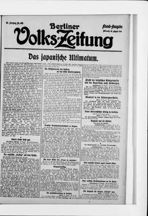 Berliner Volkszeitung vom 19.08.1914