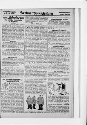 Berliner Volkszeitung vom 23.08.1914