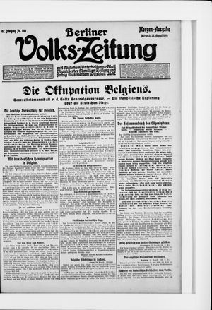 Berliner Volkszeitung vom 26.08.1914