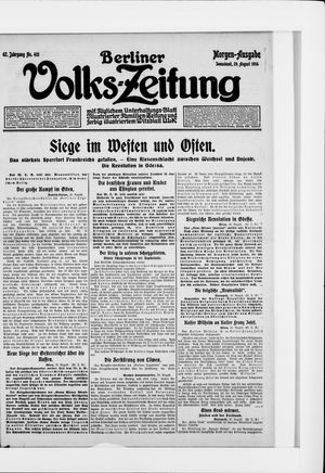 Berliner Volkszeitung vom 29.08.1914