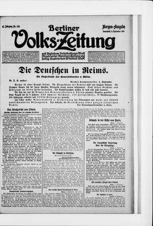 Berliner Volkszeitung vom 05.09.1914