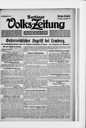 Berliner Volkszeitung vom 10.09.1914
