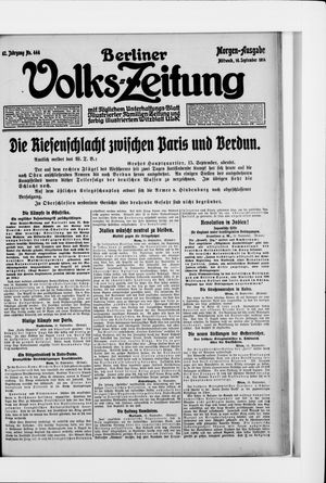 Berliner Volkszeitung vom 16.09.1914