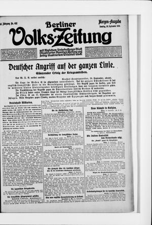 Berliner Volkszeitung vom 20.09.1914