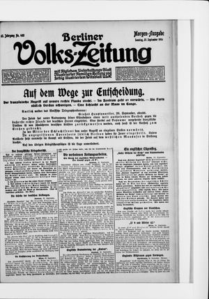 Berliner Volkszeitung vom 27.09.1914