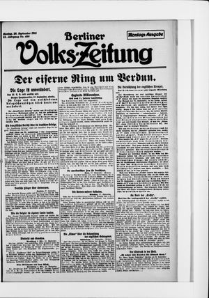 Berliner Volkszeitung vom 28.09.1914