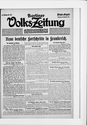 Berliner Volkszeitung vom 29.09.1914