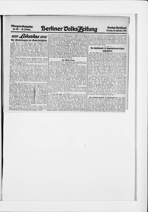 Berliner Volkszeitung vom 29.09.1914