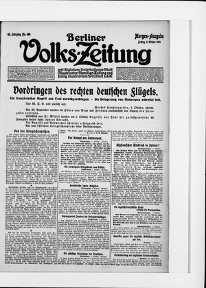 Berliner Volkszeitung vom 02.10.1914