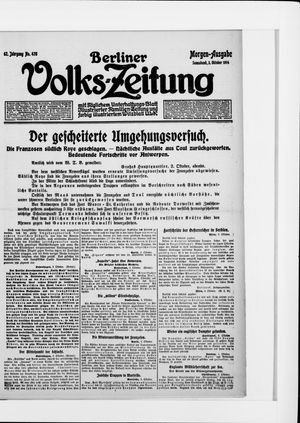 Berliner Volkszeitung vom 03.10.1914