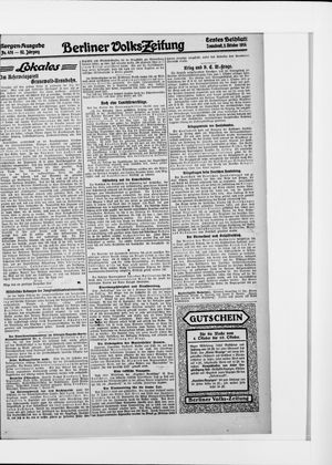 Berliner Volkszeitung vom 03.10.1914