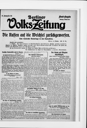 Berliner Volkszeitung vom 06.10.1914