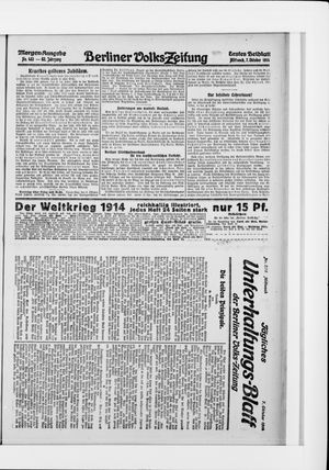 Berliner Volkszeitung vom 07.10.1914
