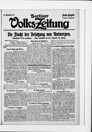 Berliner Volkszeitung vom 10.10.1914