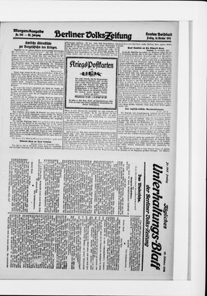 Berliner Volkszeitung vom 16.10.1914