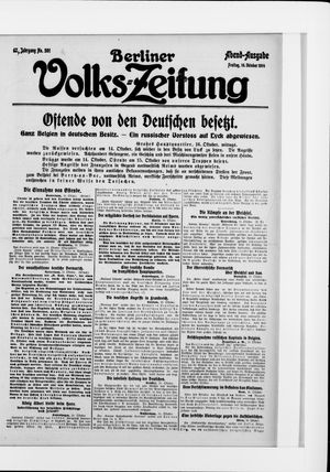 Berliner Volkszeitung vom 16.10.1914