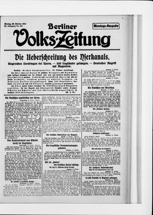 Berliner Volkszeitung vom 26.10.1914