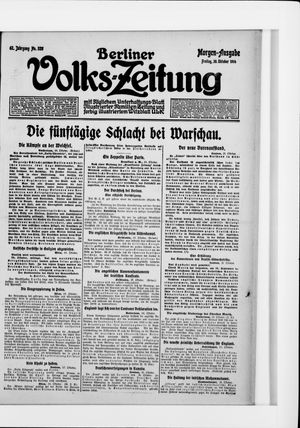 Berliner Volkszeitung vom 30.10.1914