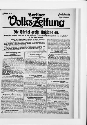 Berliner Volkszeitung vom 30.10.1914