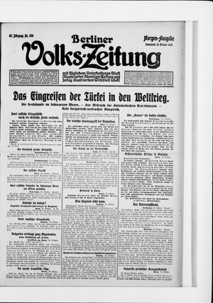 Berliner Volkszeitung vom 31.10.1914