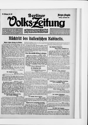 Berliner Volkszeitung vom 01.11.1914